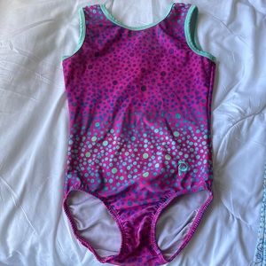 Plum Practice Wear polka dot leotard